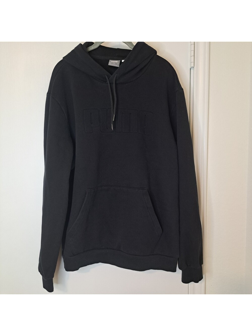 Puma Hoodie Black Pullover Spellout Sweatshirt Sweater Mens Size Medium